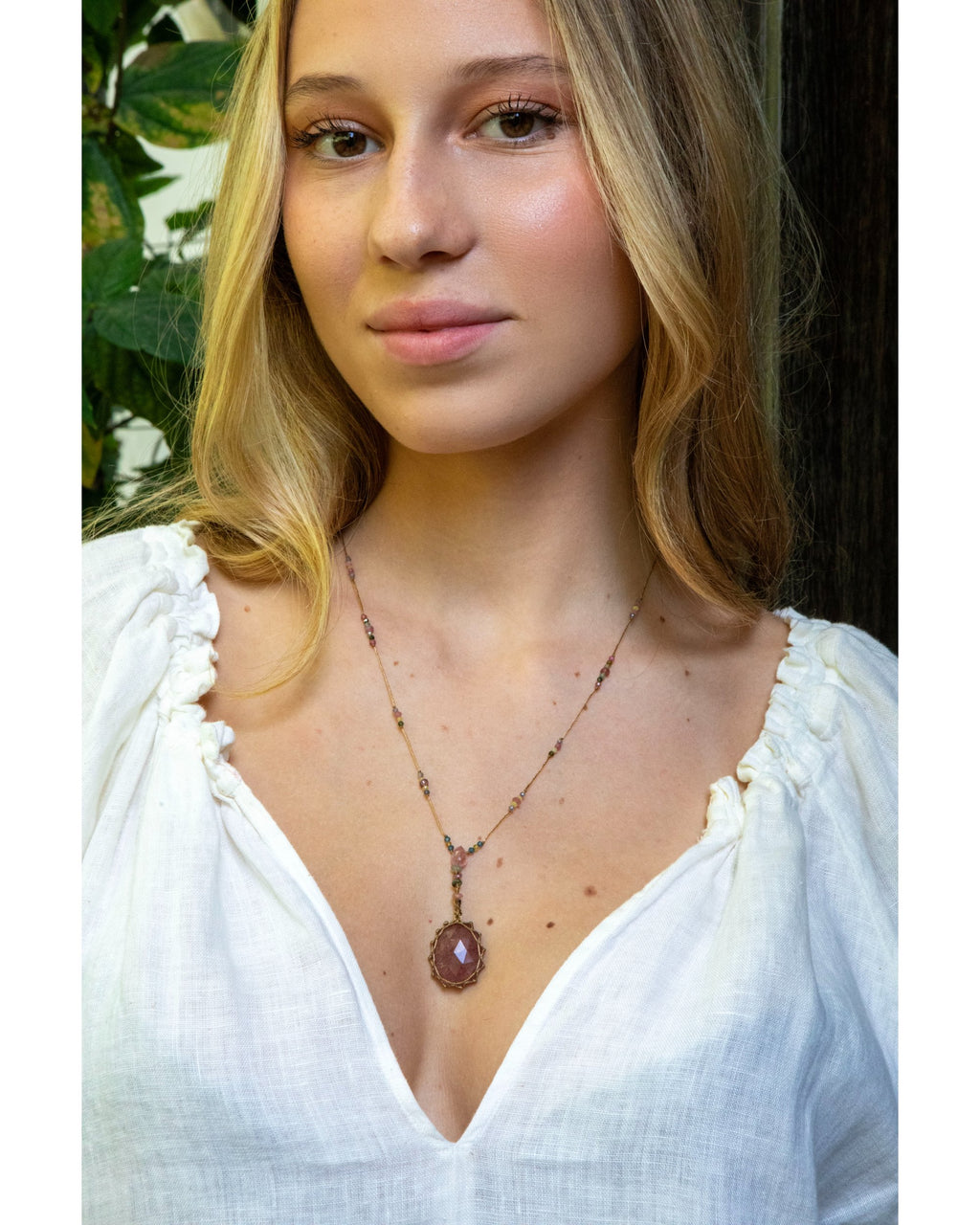 NECKLACE STRAWBERRY QUARTZ