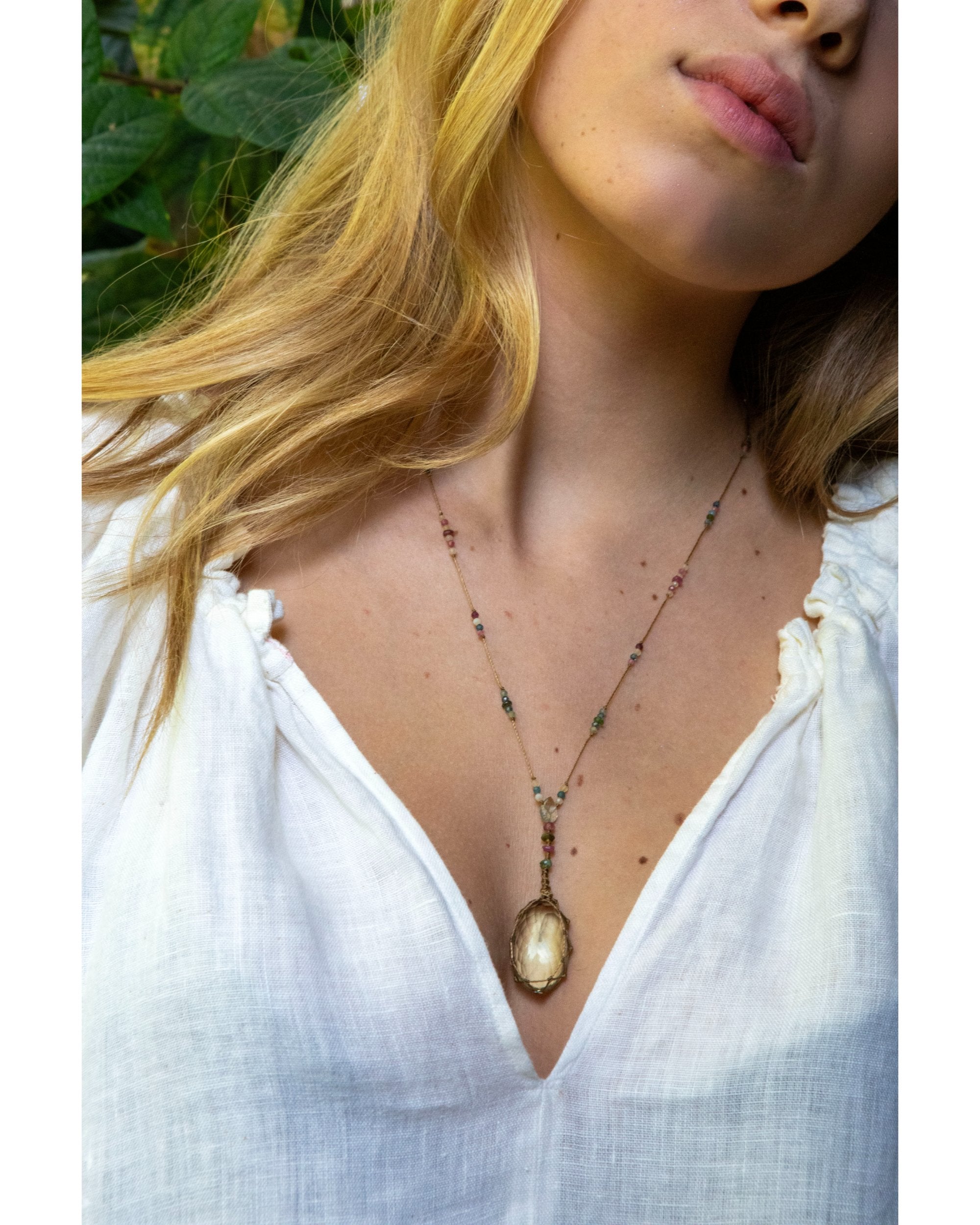 NECKLACE GREEN AMETHYST