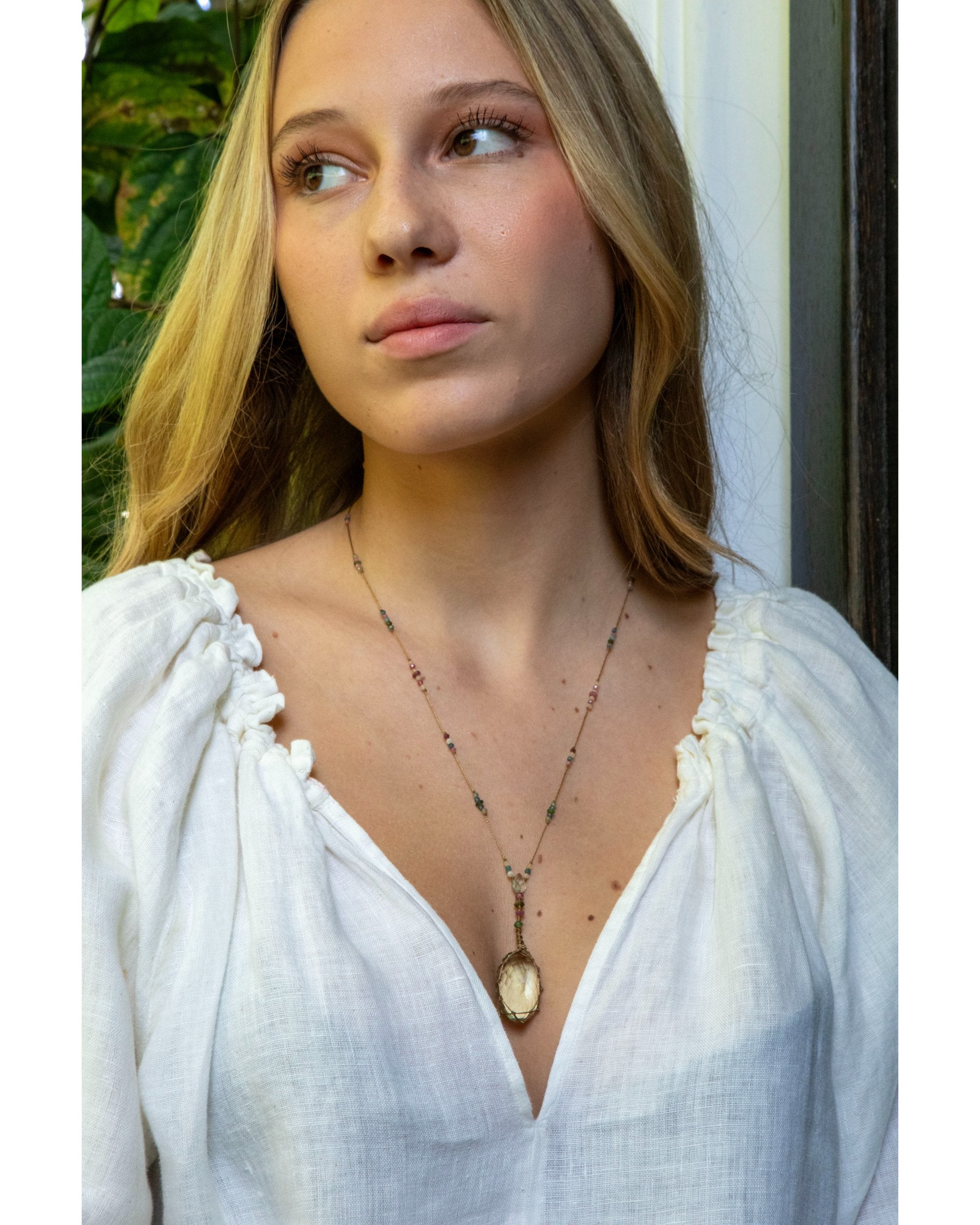 NECKLACE GREEN AMETHYST