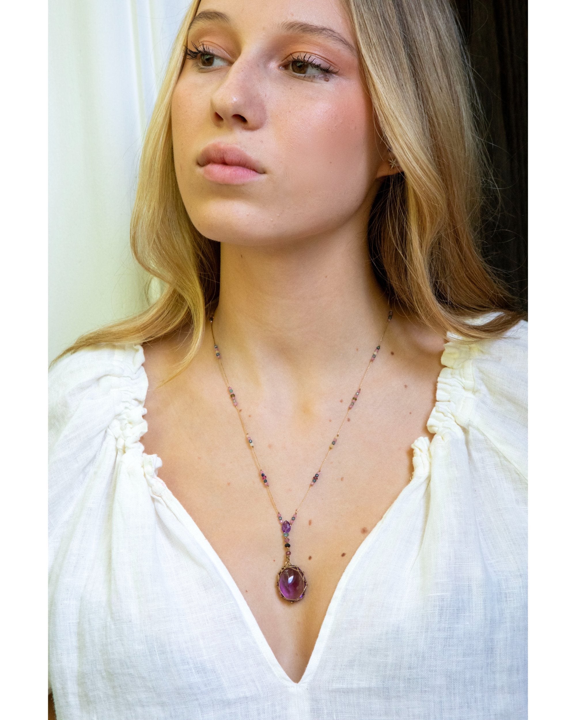 NECKLACE PURPLE AMETHYST